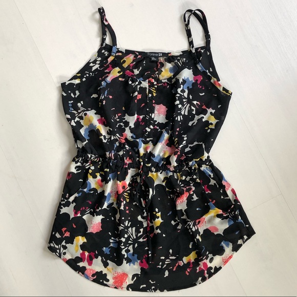 Black Abstract Floral Tunic Tank - Picture 4 of 6